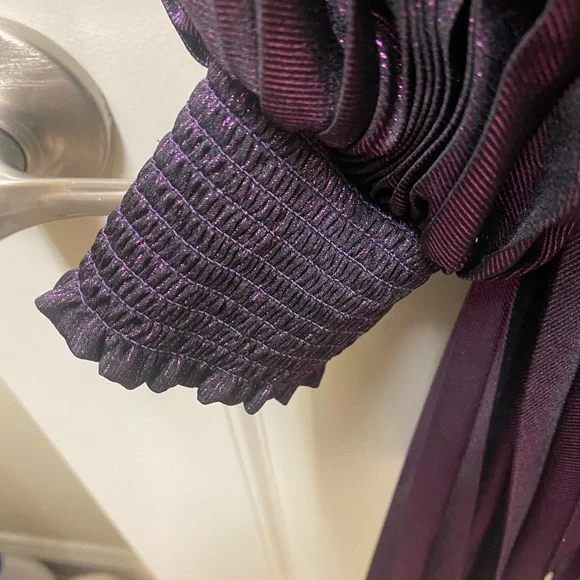 Express Purple Metallic Women's Dress-Size L - Picture 4 of 5